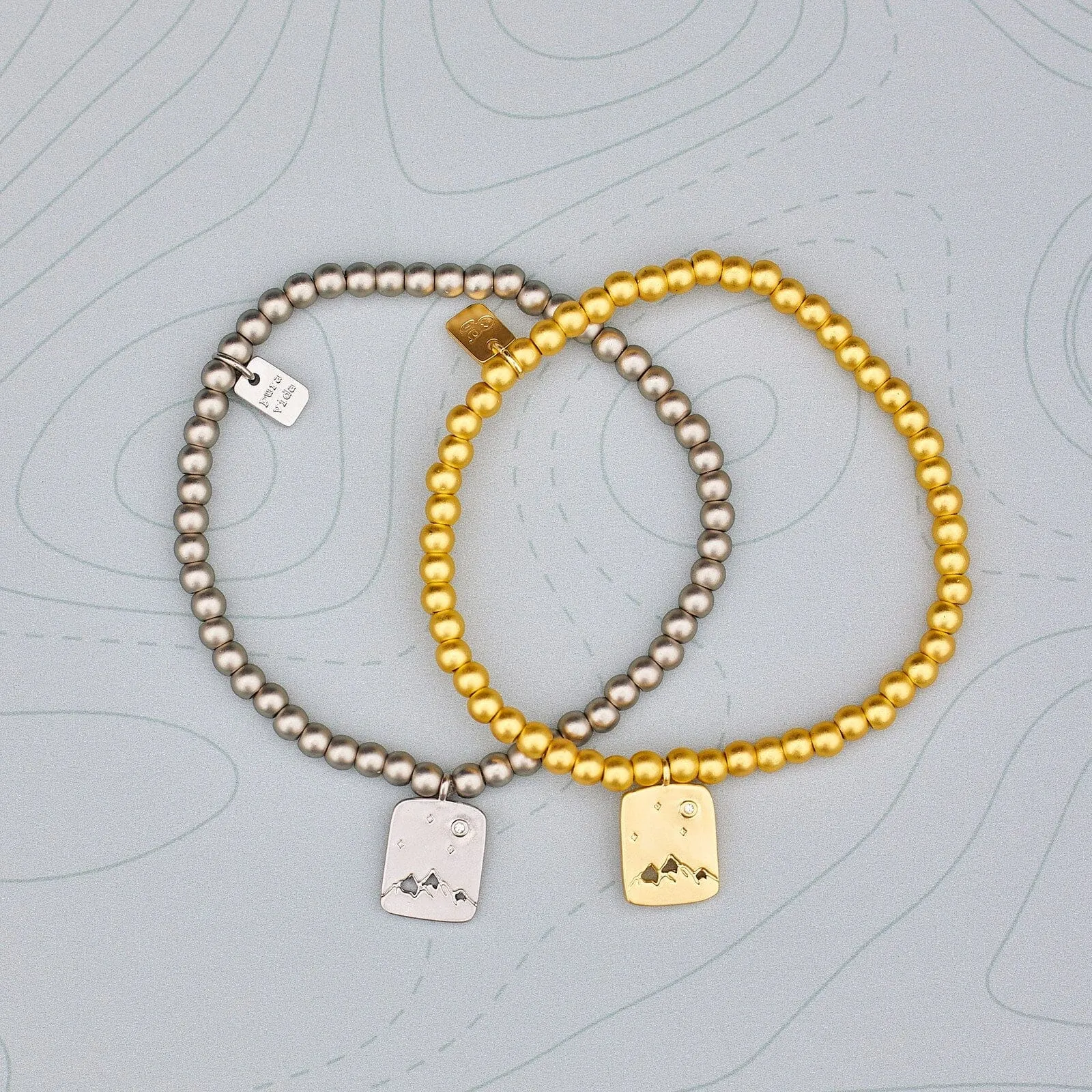 Outdoorsy Gals Metal Bead Stretch Bracelet