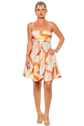 Pemberton Watercolor Printed Mini Dress