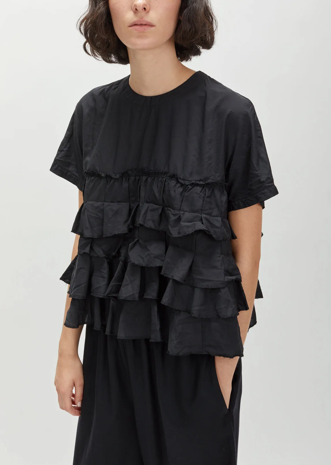 Polyester Broad Ruffle Tee