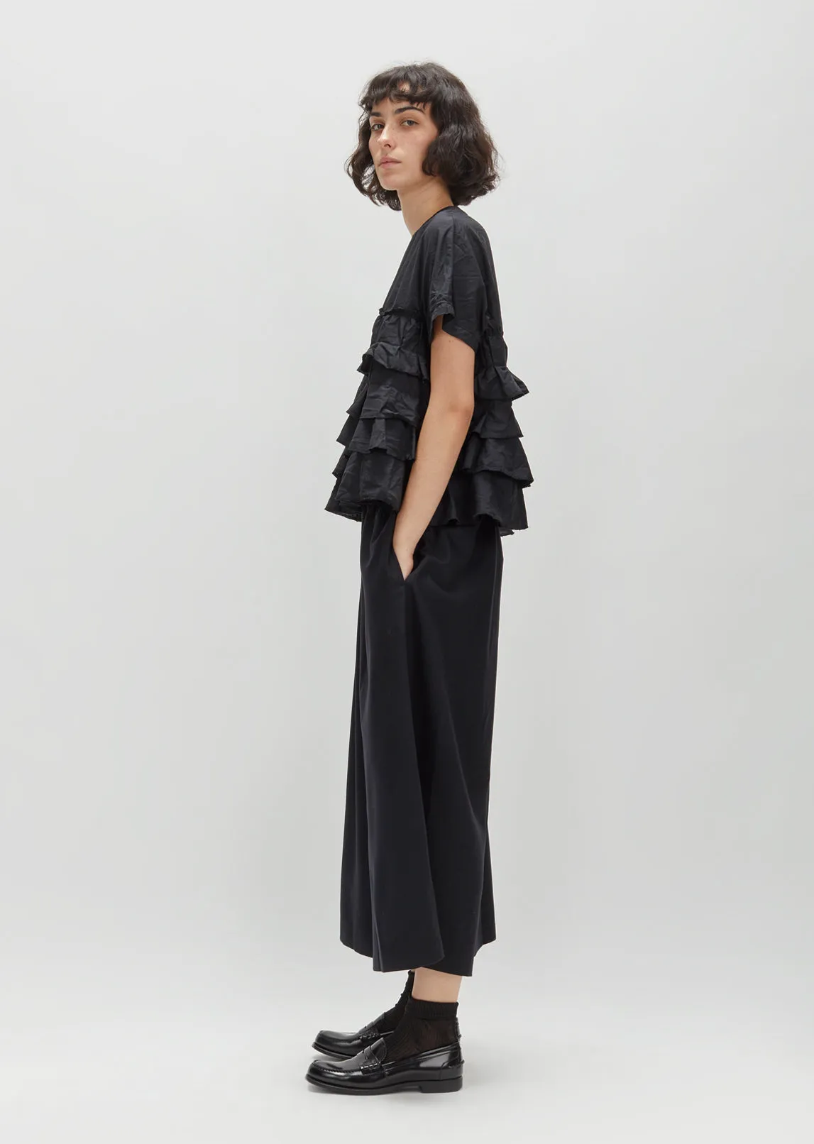 Polyester Broad Ruffle Tee