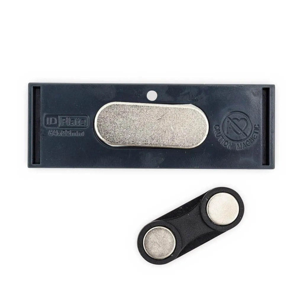 Rectangular Blank Magnetic ID Name Plate Badge - 66 x 21.5mm - Pack of 10