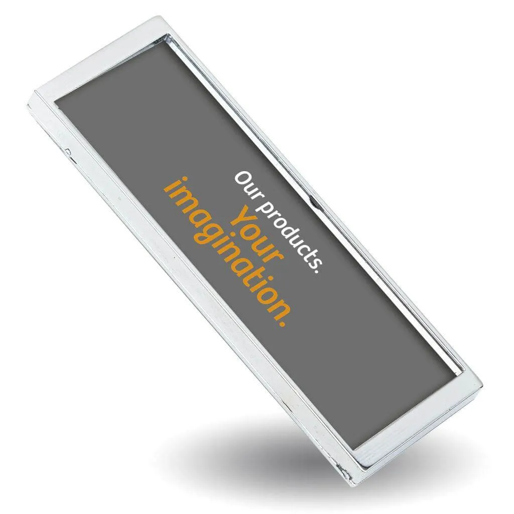Rectangular Blank Magnetic ID Name Plate Badge - 66 x 21.5mm - Pack of 10