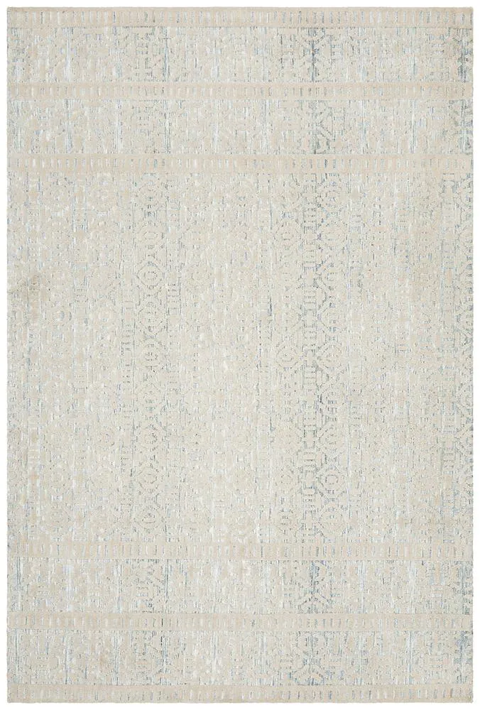 Rustic Casual Tribal Design Lucy Rug - Blue/Green