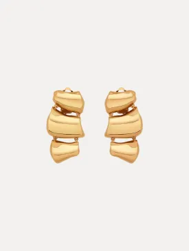 Sculpted Metal Drop Clip-On Earrings