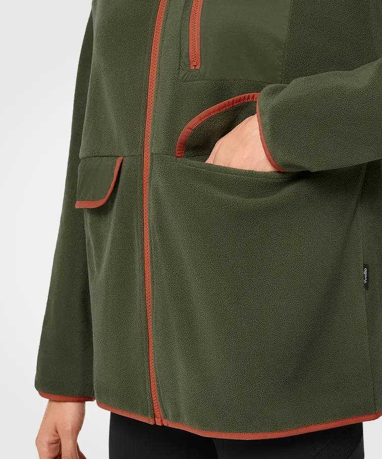 Shift Fleece Color Block Pockets Zip Jacket | Women's Sports Jacket