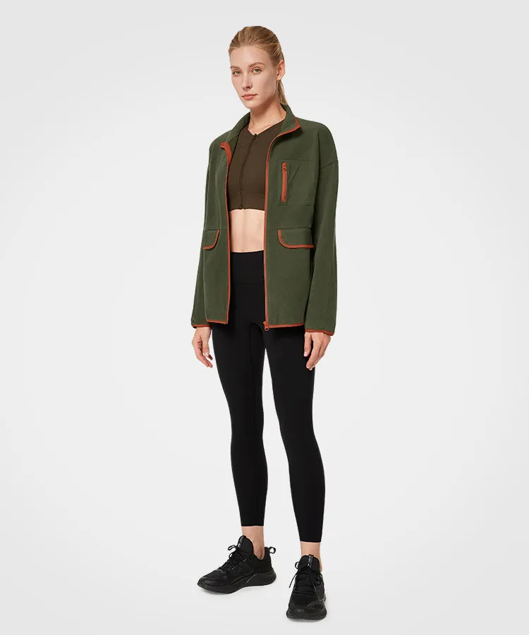 Shift Fleece Color Block Pockets Zip Jacket | Women's Sports Jacket
