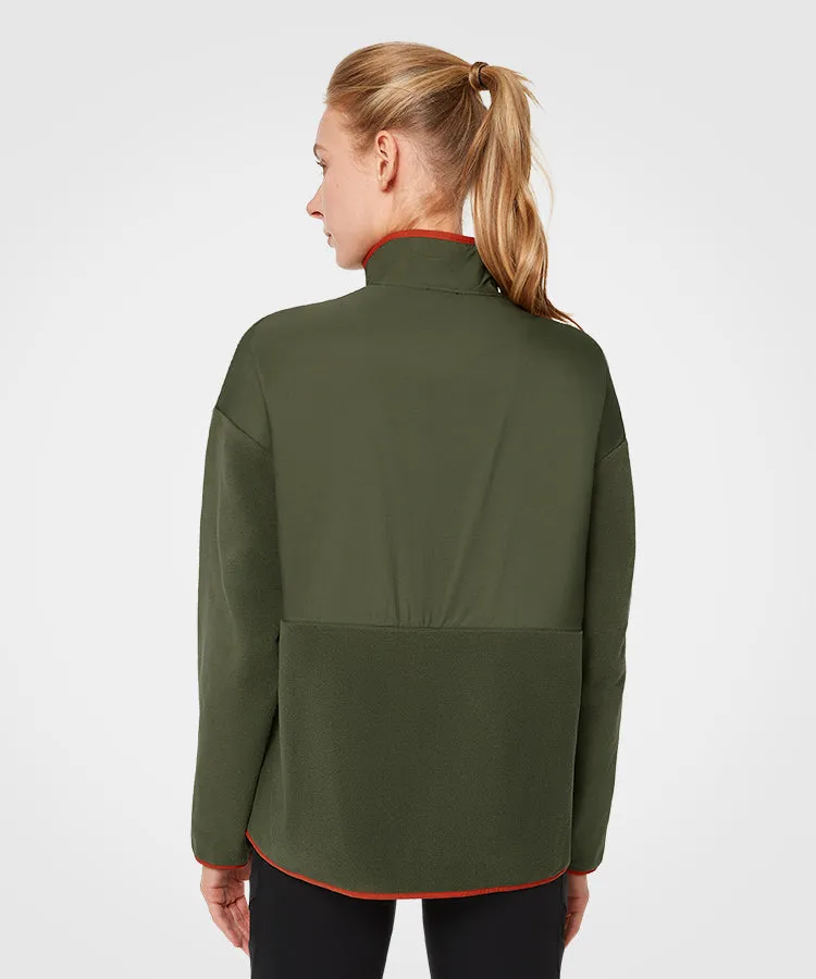 Shift Fleece Color Block Pockets Zip Jacket | Women's Sports Jacket