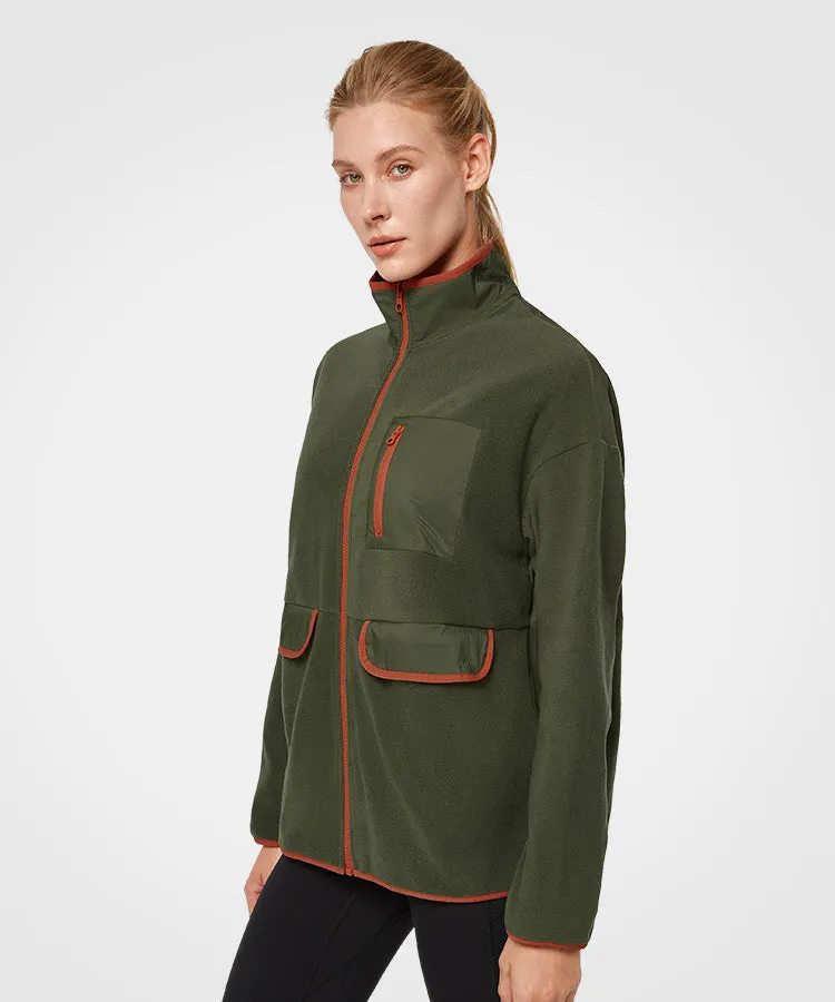 Shift Fleece Color Block Pockets Zip Jacket | Women's Sports Jacket