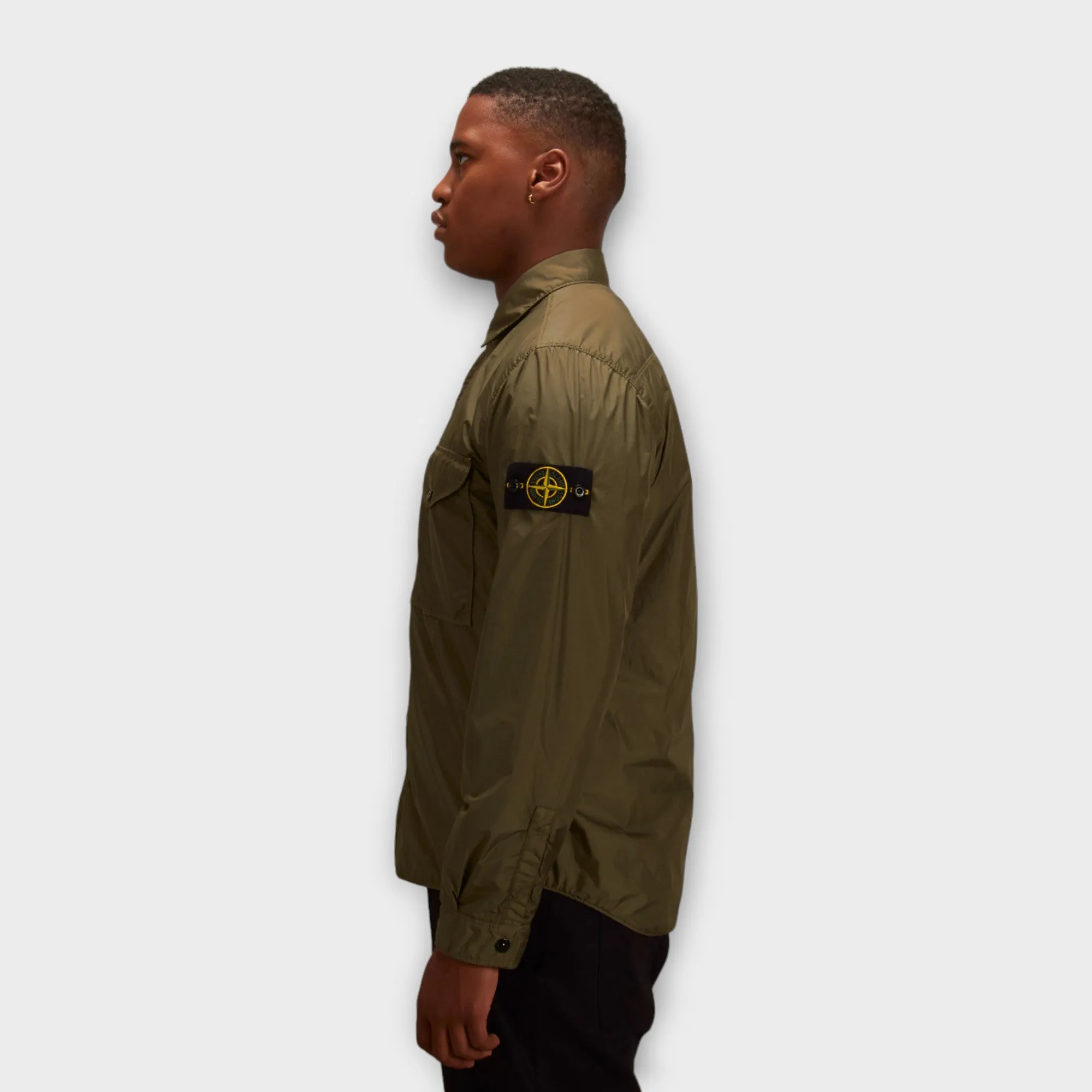 Stone Island Q0123 Garment Dyed Crinkle Reps Jakke I Grøn