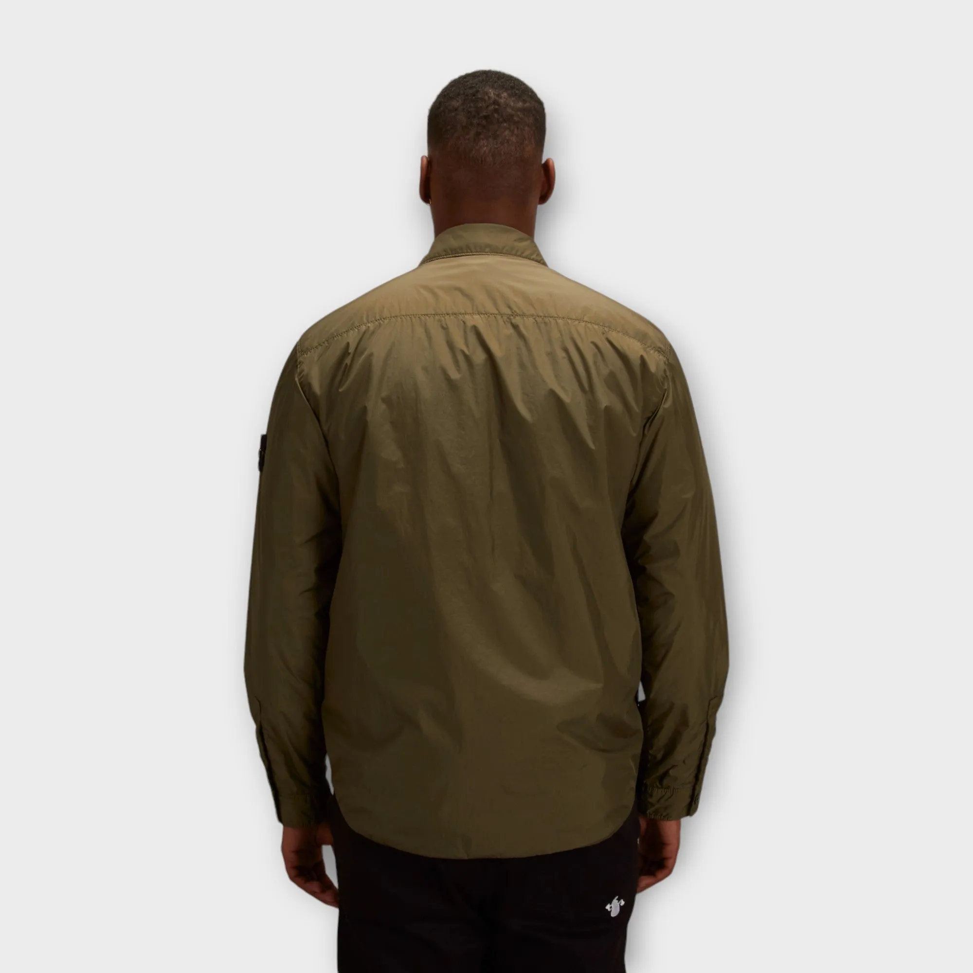 Stone Island Q0123 Garment Dyed Crinkle Reps Jakke I Grøn