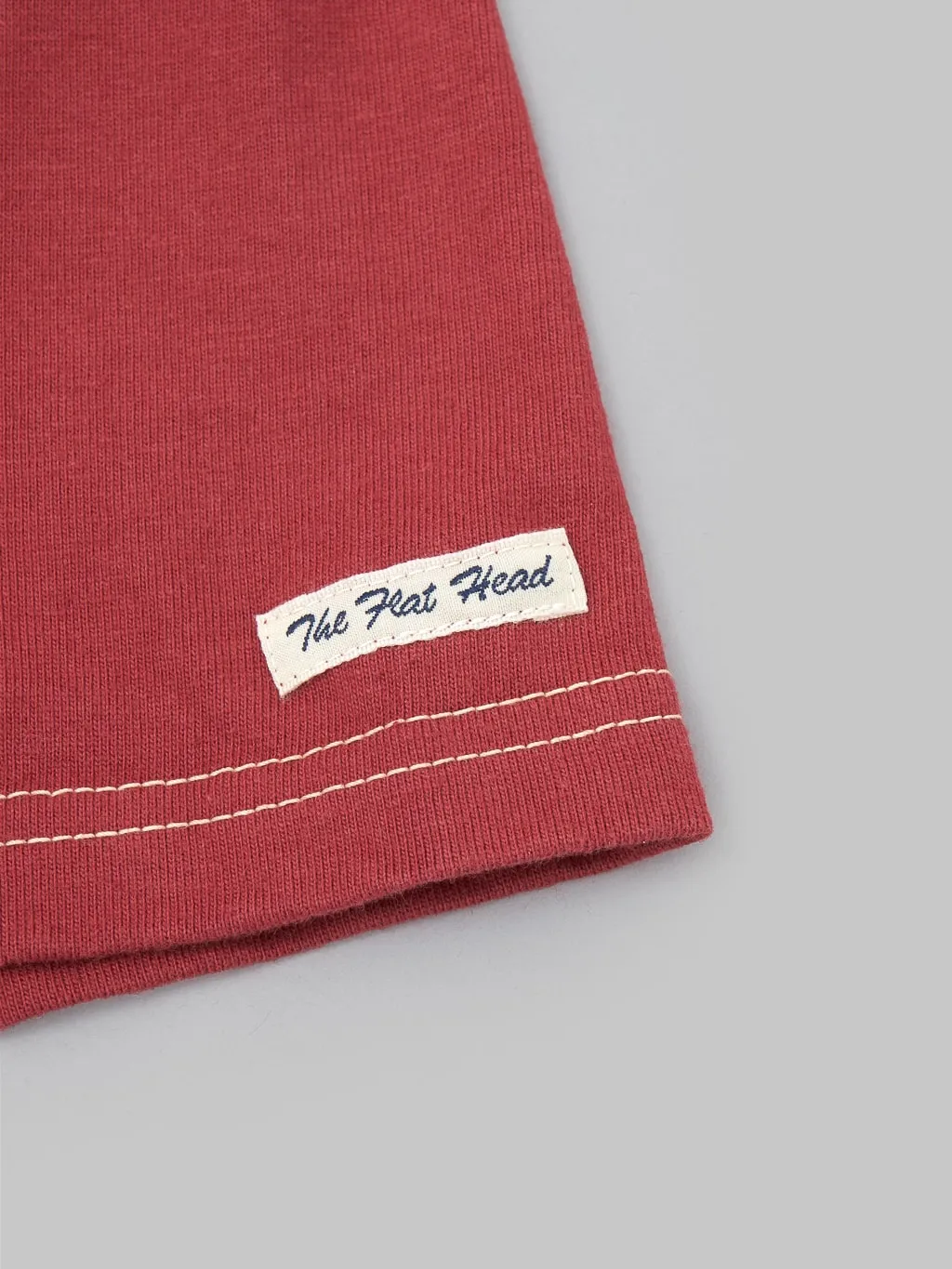 The Flat Head Loopwheeled Heavyweight Plain T-Shirt Light Red