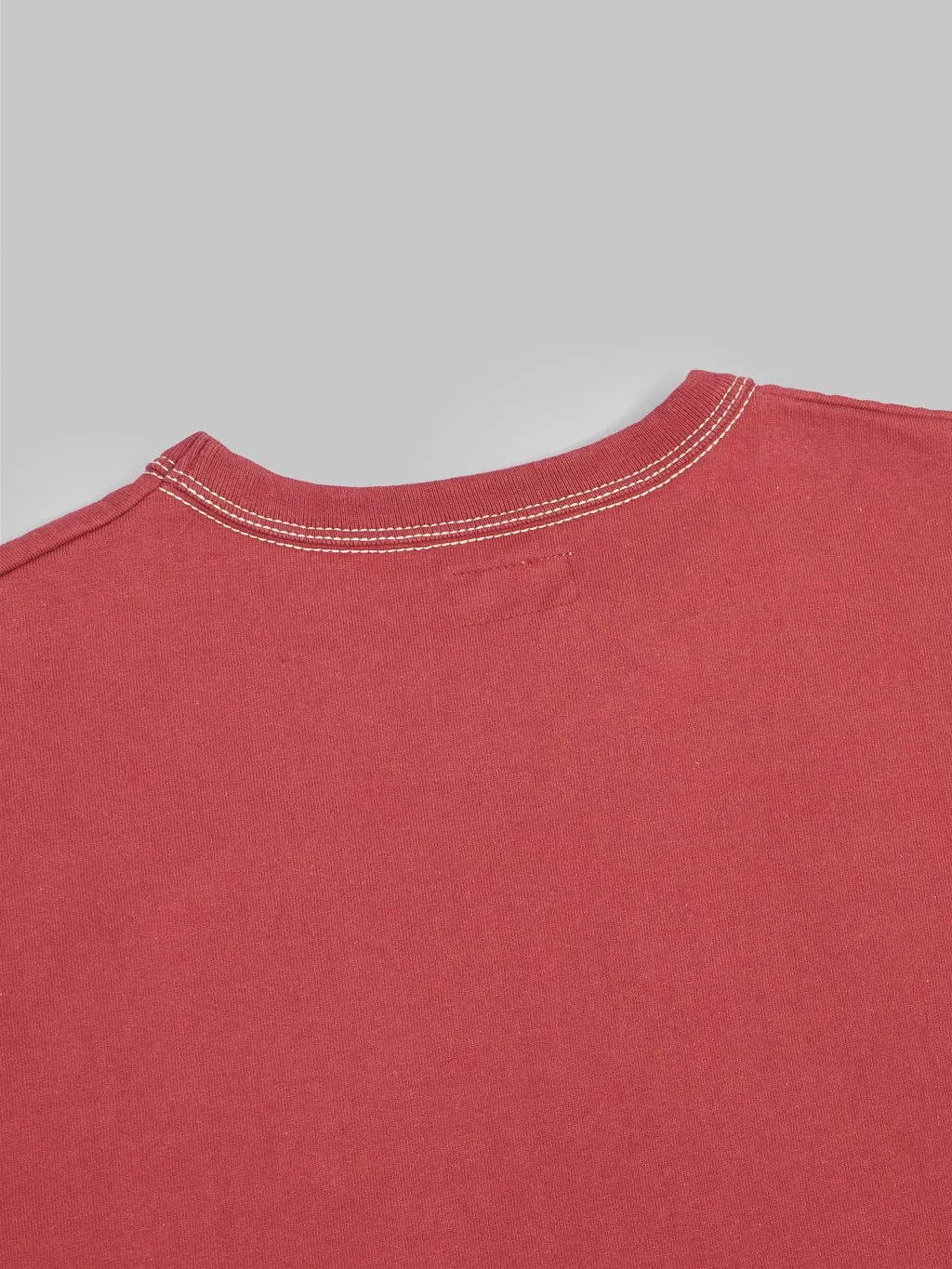 The Flat Head Loopwheeled Heavyweight Plain T-Shirt Light Red