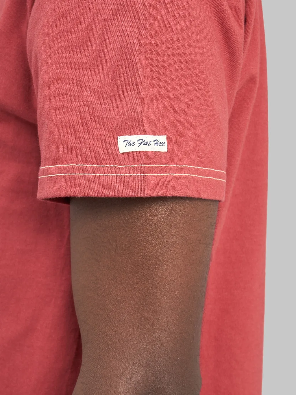 The Flat Head Loopwheeled Heavyweight Plain T-Shirt Light Red