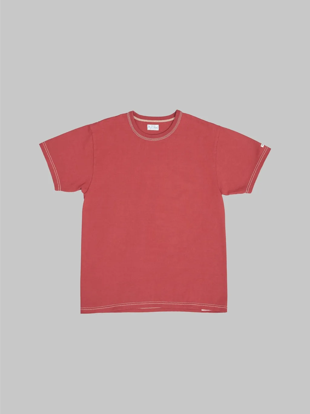 The Flat Head Loopwheeled Heavyweight Plain T-Shirt Light Red