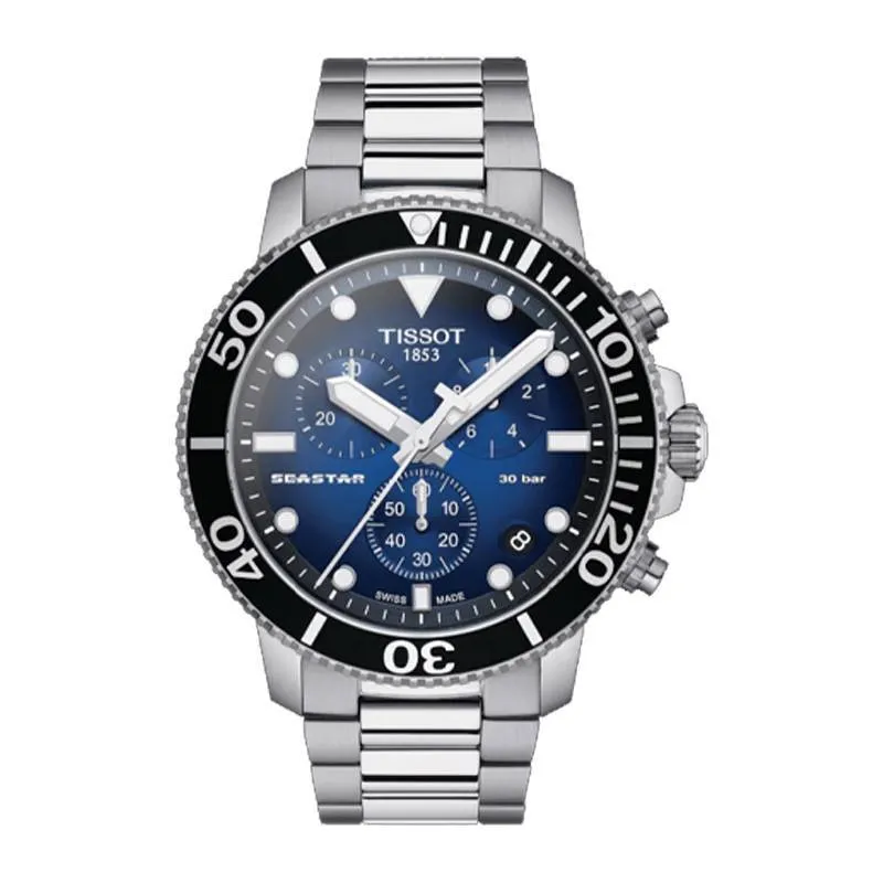 TISSOT Seastar 1000 Chronograph Blue Dial and Grey Stainless Steel Strap T1204171104101